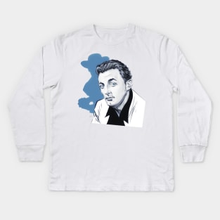 Robert Mitchum - An illustration by Paul Cemmick Kids Long Sleeve T-Shirt